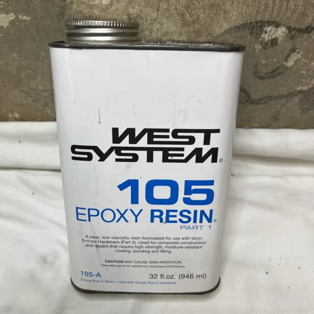 West System 105 Epoxy Resin (1 Qt) Clear 105-A Low Viscosity High Bonding Resin