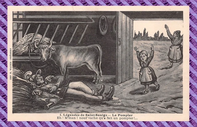 CPA - 58 - Légendes De St Saulge - The Fireman