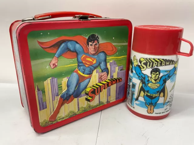 Vintage Superman Lunchbox And Thermos