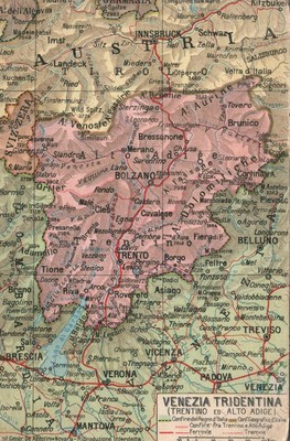 CARTOLINA  CARTA GEOGRAFICA ALTO ADIGE  GUADARE N° 11 