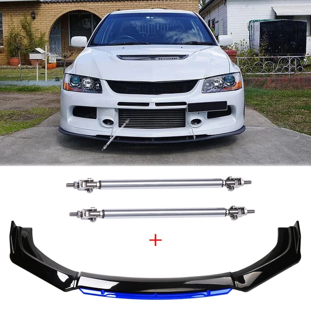 Glossy Front Bumper Lip Spoiler Splitter +Strut Rods For Nissan Sentra Hatchback