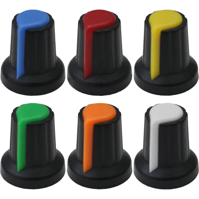 AG2 plastic Colour Indicator Standard Control Knob - 6mm Splined Hole - Push Fit