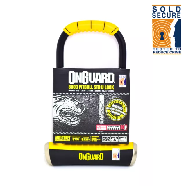 OnGuard Pitbull  STD 8003 Bike U Lock - Sold Secure Gold