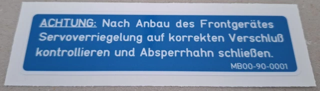 Aufkleber an den Hydraulikanschlüssen für Unimog 424 425 427 435 437 Aufkleber an den Hydraulikanschlüssen für Unimog 424 425 427 435 437