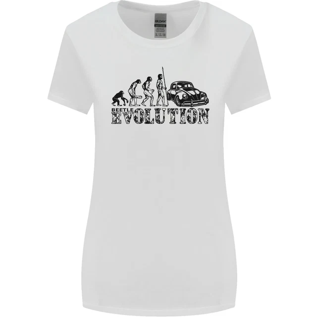 Evolution Of Coleotteri Classico Auto Bug Donna più Ampia Taglio T-Shirt