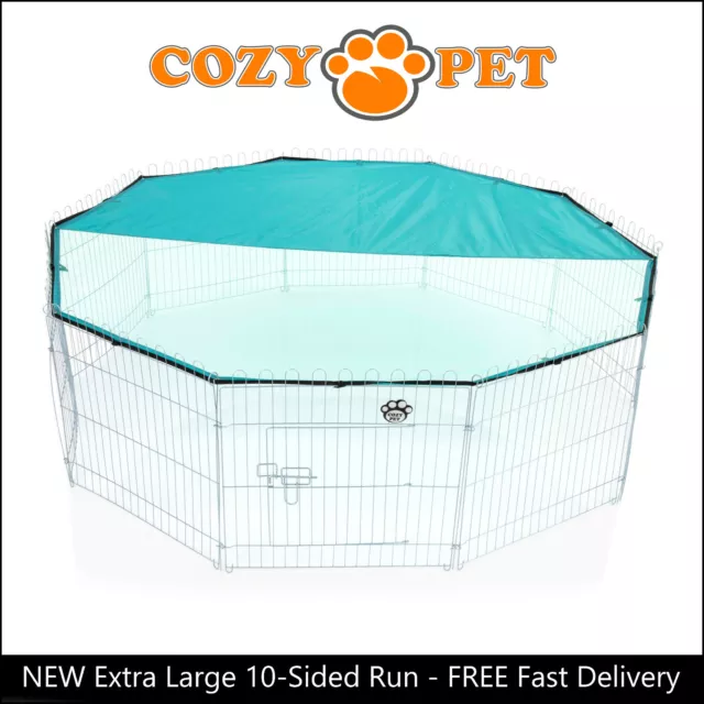 Cozy Pet Rabbit Run 10 Sided Play Pen Guinea Pig Playpen Puppy Cage Hutch RR12
