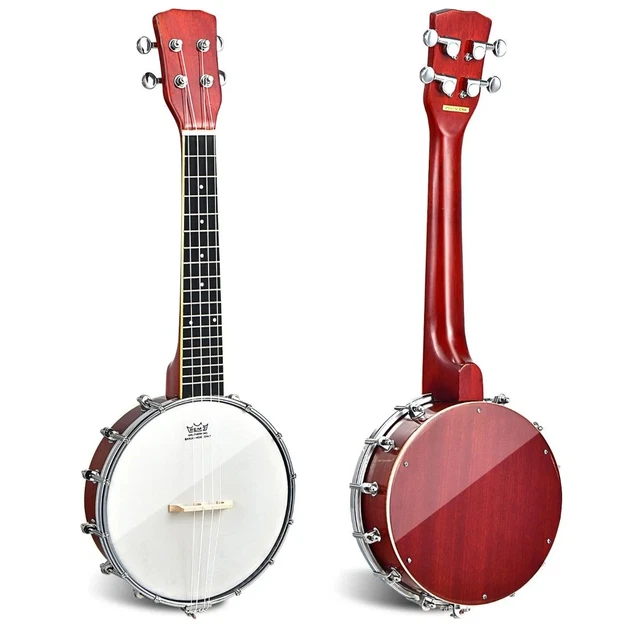 Banjo 4 Cordes 24 Pouces Remo Peau Sac Transport Enfants Adultes Debutant Bois