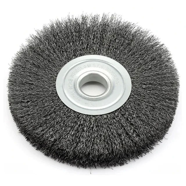 3In Flat Crimped Stainless Steel Wire Wheel Brush for Angle Grinder 0.52in Bore