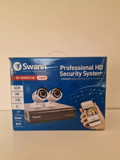 Swann CCTV DVR 41500H PRO-SERIES HD 4 Cameras 500GB Security System Untested