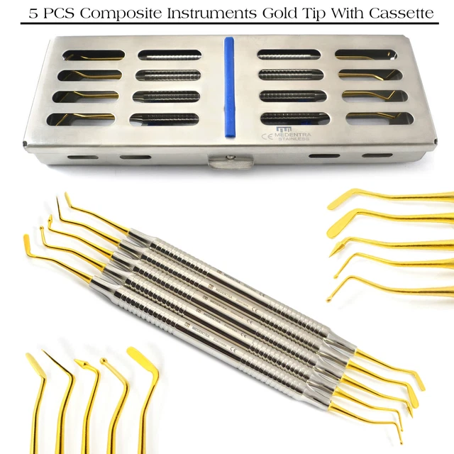 Medentra Titanium Gold Dental Composite Cavity Filling Instruments – CIG6 Restorative Tool