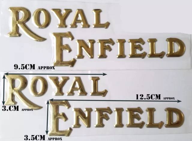 Fuel Tank Golden Logo Badge Emblem Monogram Pair For Royal Enfield Bullet