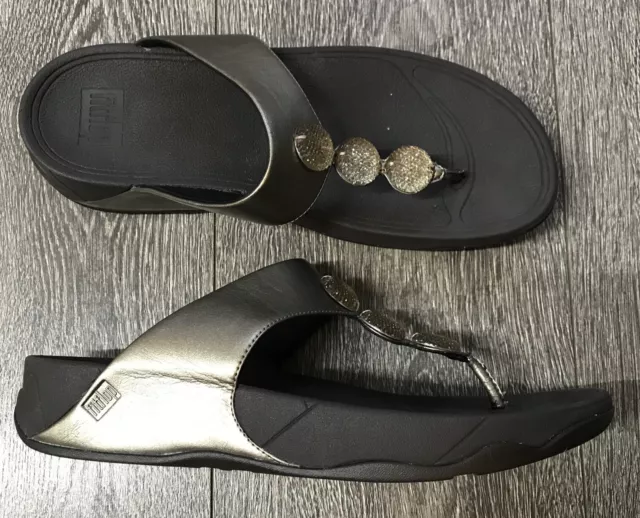 Fitflop Sandals Womens SizeUK 8 EU 42 US 10 Petra Platform Toe Post Thong Jewel