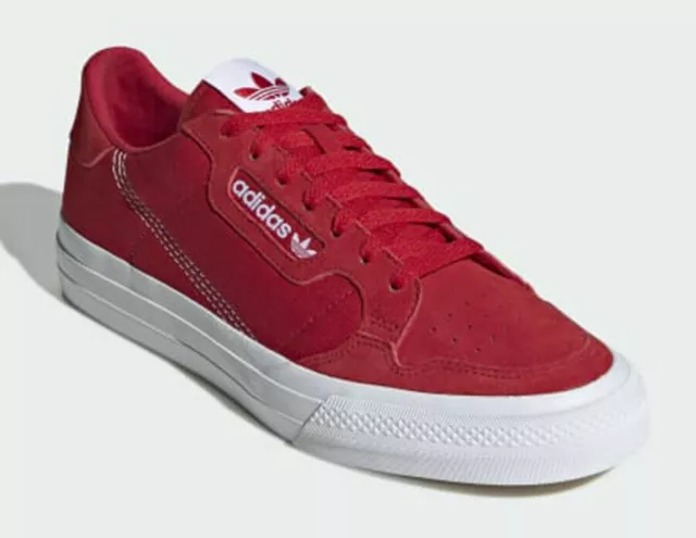 uk size 5.5 - adidas originals continental vulc trainers - red - ef3525 0412