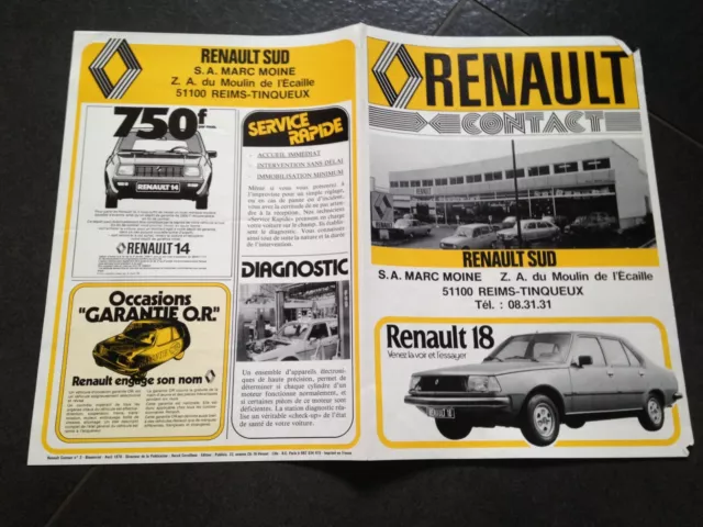 RENAULT 18 R18   RARE dépliant  brochure publicitaire vintage C6 ***