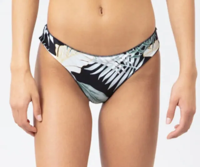 NWT Rip Curl Coastal Palms Cheeky Hipster Bikini Bottom Black Size XL