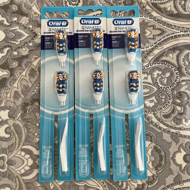 Paquete de 3 cabezales de cepillo de repuesto de batería blanca Oral-B 3D