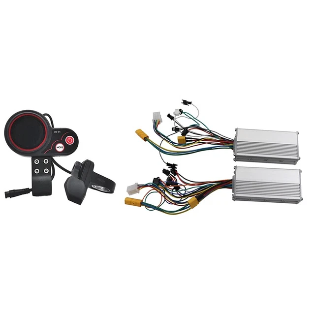 Écran LCD QS S4 Pour Trottinette électrique – 48/60V, 6 Broches, Compatible Zero 8/9/10/8X, Noir, ABS