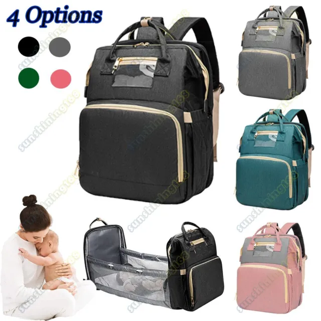 3 in 1 Diaper Bag With Baby Bed Crib Portable Mummy Backpack Strolle