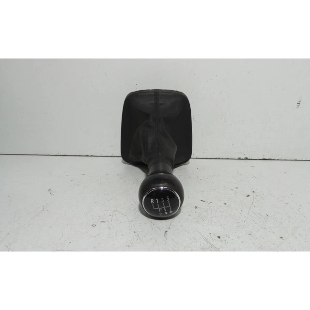 Soufflet Levier De Vitesse VW T5 - Pommeau Cuir Véritable Noir Coutures Rouges Avec Cadre - Pièce De Rechange 3C0711113