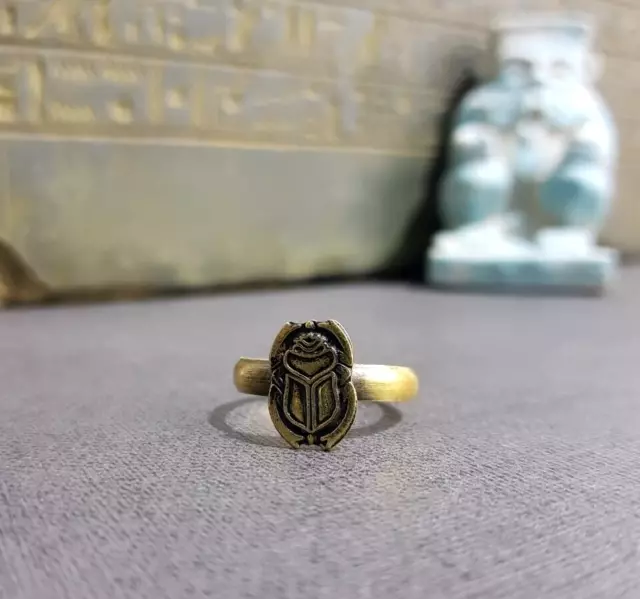 Gorgeous Ancient Egyptian Scarab Beetle Ring - Rare Scarab Ring