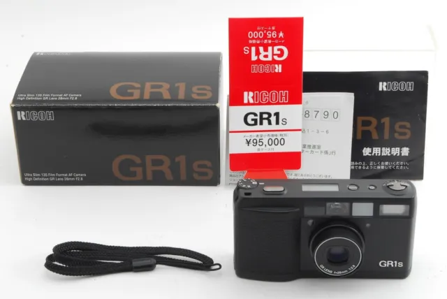 LCD Works [TOP MINT w/BOX] Ricoh GR1s Black Point & Shoot 35mm Film Camera JAPAN