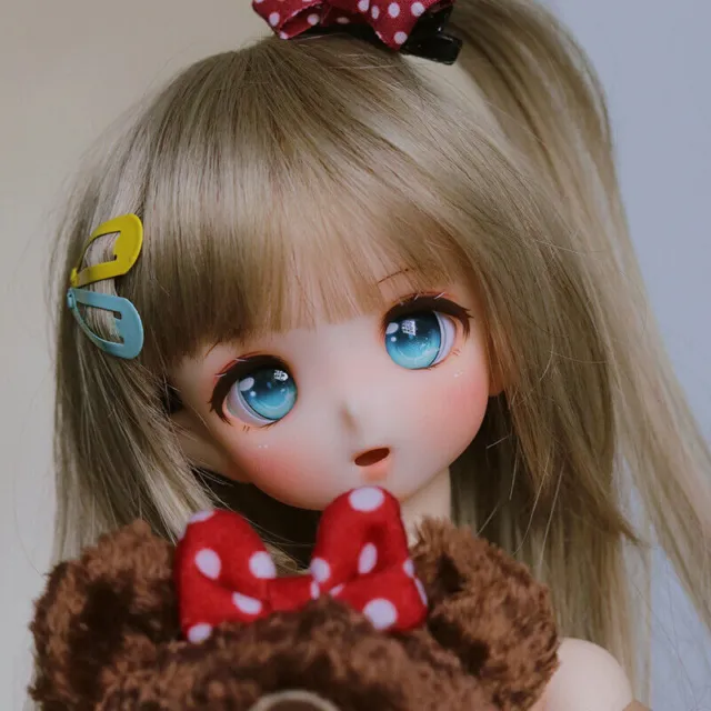 1/4 BJD SD Doll Lovely Girl Ball Jointed Cartoon Eyes Face Makeup Full Set Gift