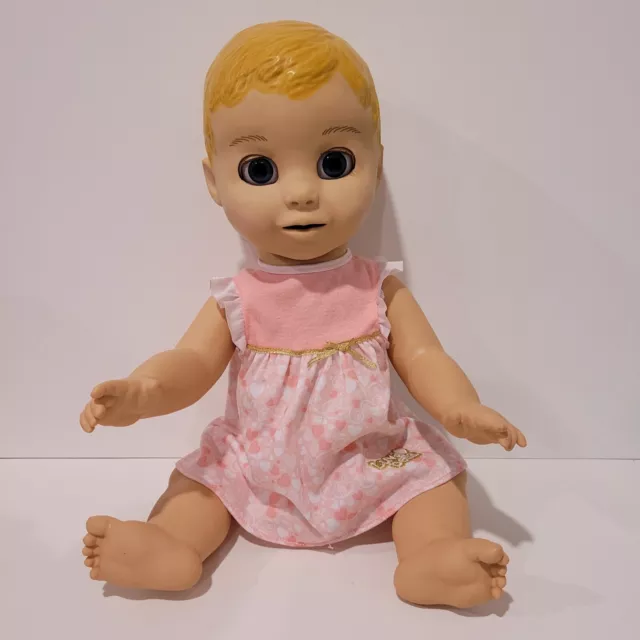 LuvaBella Interactive Baby Doll Luva Bella Blue Eyes Pink Dress Tested Works