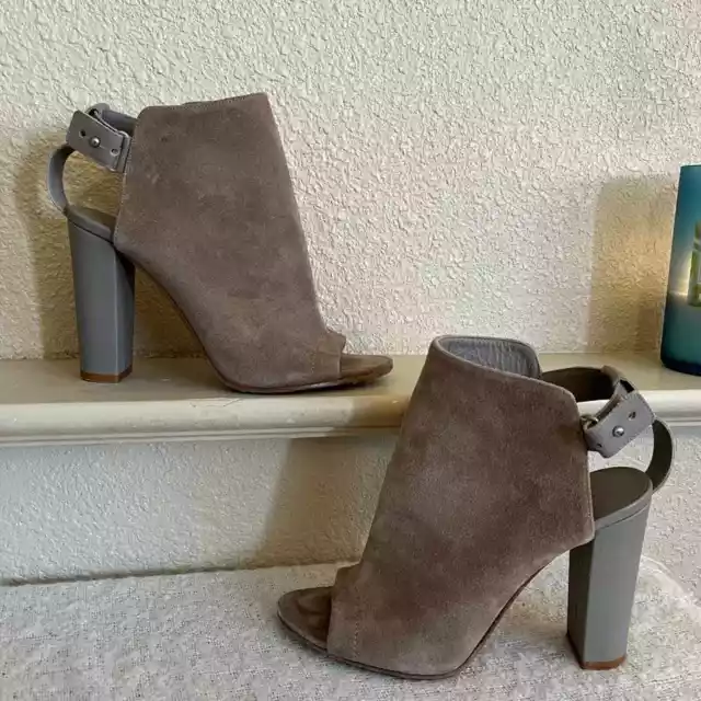 Vince Addison Suede Peep Toe Booties Women’s Size 9