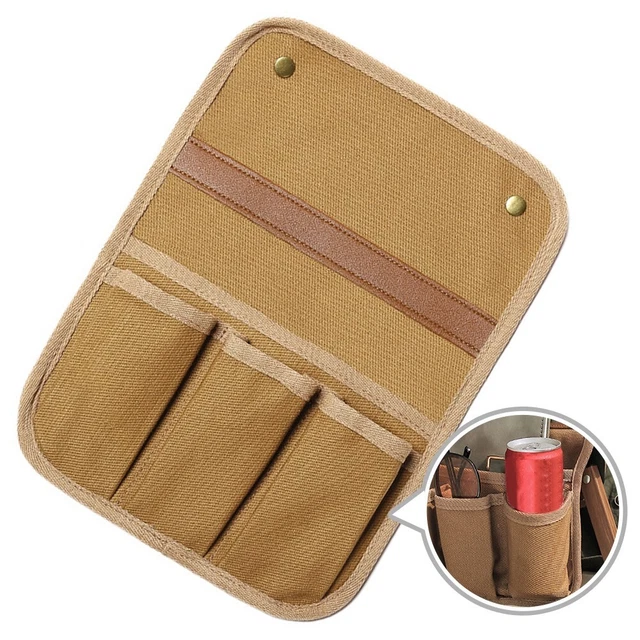 Sac De Rangement D'accoudoir Alomejor – 3 Poches, Toile Résistante, Noir, Pour Chaise De Camping Ou Plage