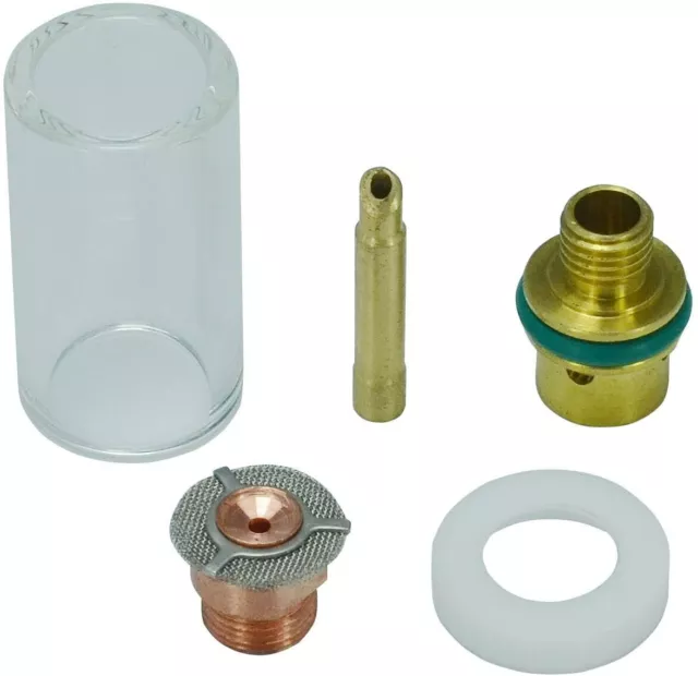 TIG Pyrex Cup Wedge Collet Gas Saver 3/32" 2.4mm Heatshield Kit WP 9 20 25 5pcs