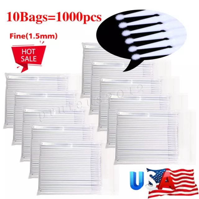 1000pc Dental Micro Brush Disposable Materials Tooth Applicators Fine 1.5mm
