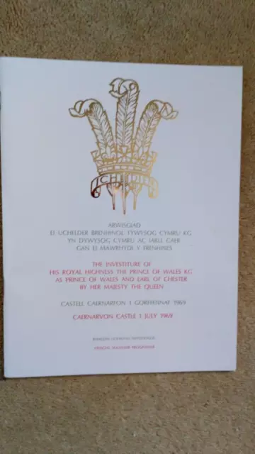 Investiture of HRH Prince Of Wales July 1969 Souvenir Programme (Prince Charles)