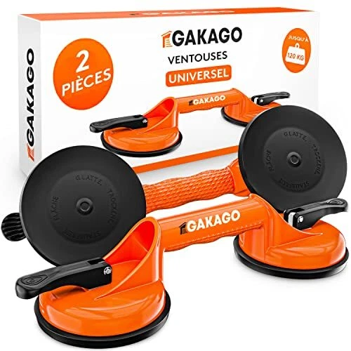 Gakago Ventouses pack de 2 - Poignées ergonomiques et antidérapantes - ventou...