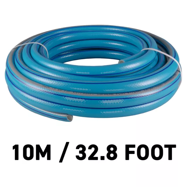 10M Heavy Duty Garden Hose Pipe Reinforced Braided PVC Watering Hosepipe 1/2" UK