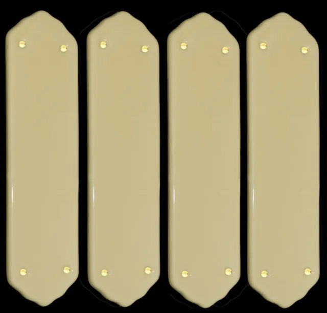 Pack Of 4 x Cream Porcelain Ceramic Door Finger Push Plates