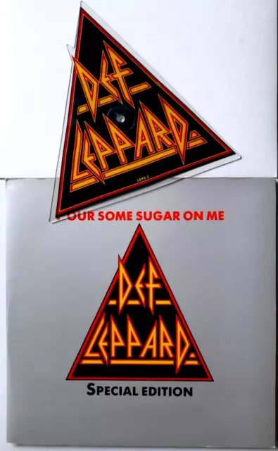 EX/EX Def Leppard Pour Some Sugar On Me VINYL SHAPED PICTURE DISC