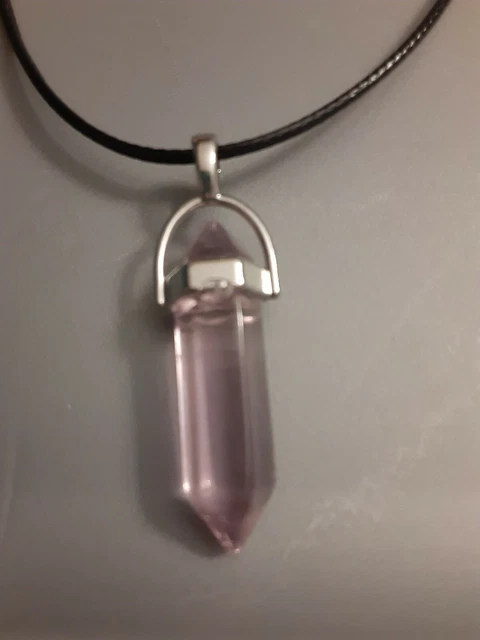 Rose Quartz Point necklace Pendent Crystal Gemstone Natural Stone Chakra healing