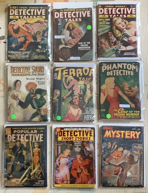 Platinum and golden age pulp lot 9 Detective Tales Phantom Terror Popular 1917