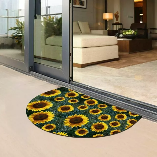 Tapis de porte en caoutchouc demi rond, paillasson d'automne intérieur extérieur décoratif avant antidérapant 3