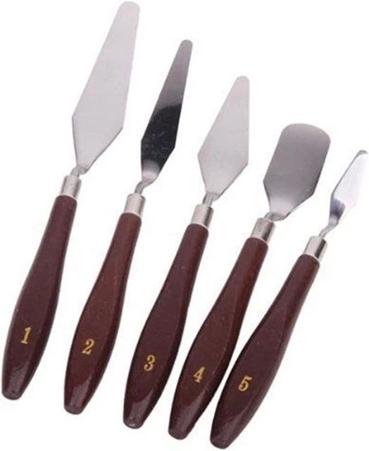Lot De 13 Couteaux à Peindre Et Spatules - 7 Couteaux à Palette + 6 Couteaux à Racler - Pour Peinture Acrylique, Texture, Huile - Lames En Acier Inoxydable - 11
