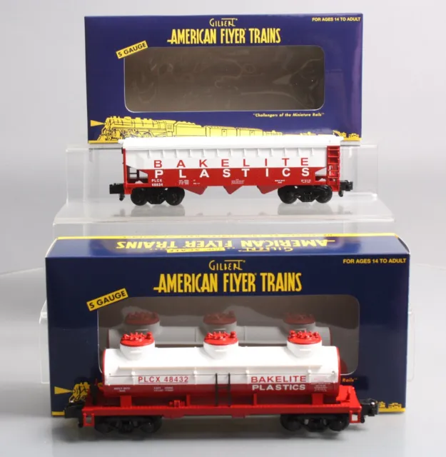 American Flyer 6-49625 S Gauge Bakelight 3 Dome Tank and Covered Hopper LN/Box