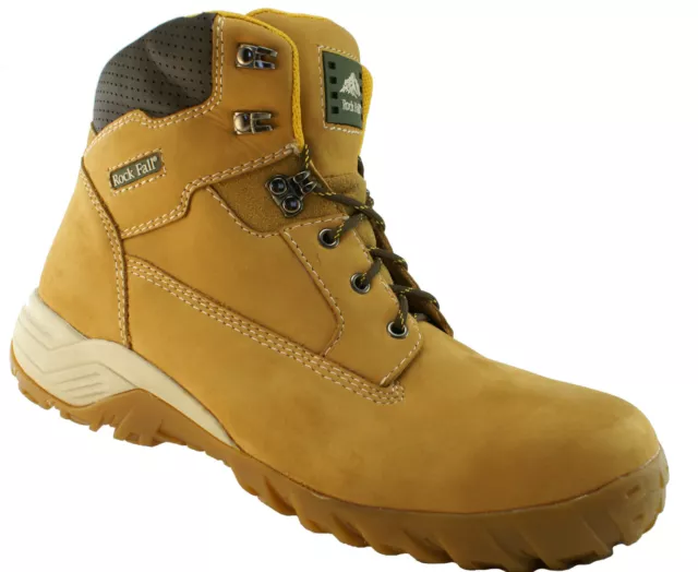Rock Fall Flint S3 Honey Nubuck Composite Toe Cap Hiker Safety Boots Work Boots