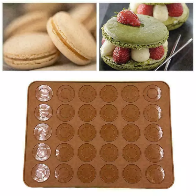 Cavity Silicone Pastry Cake Macaron Macaroon Oven Baking Mat Sheet Mould R7K0