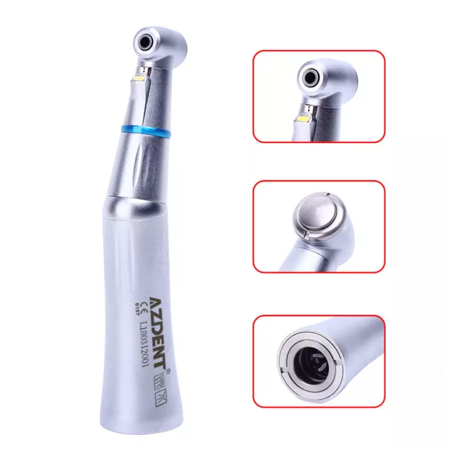 AZDENT Dental 1:1 E-generator LED Push Button Contra Angle Low Speed Handpiece