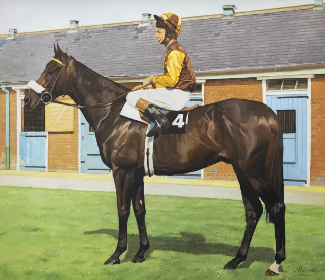 J. Hubbard - 1993 Gouache, Lester Piggott on Teenoso 2