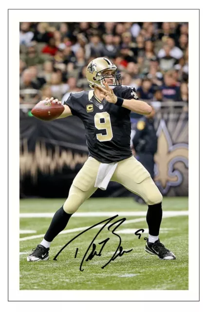 Drew Brees Signed Photo Print Autograph Nfl Football New Orleans Saints