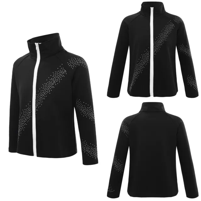 Kids Boys Girls Tops Performance Jacket Workout Outerwear Jazz Dancewear Unisex