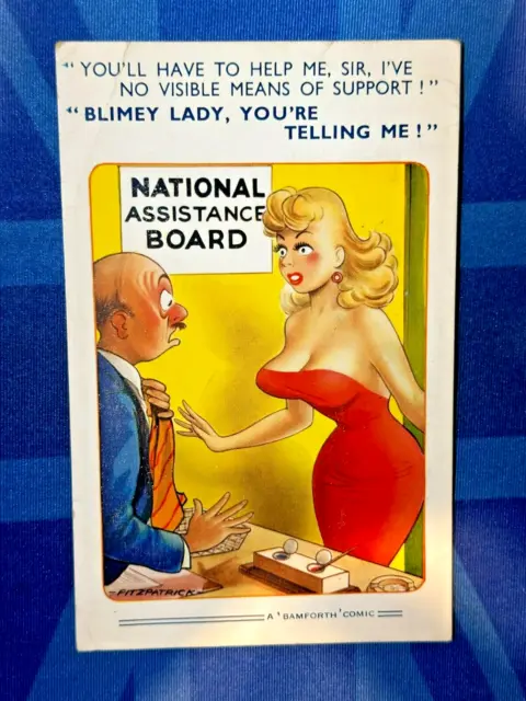 SAUCY COMIC POSTCARD 1960s Bar Innuendo TYPE I LIKE GOES IN DRY COMES OUT  WET EUR 9,17 - PicClick IT