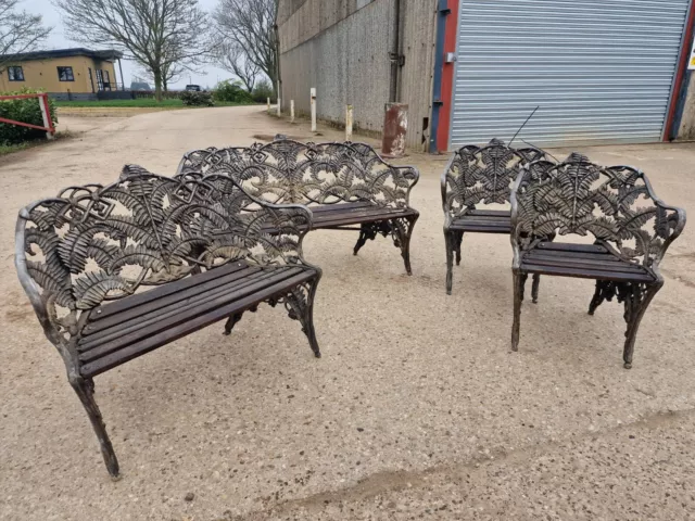 Cast Aluminium Coalbrookdale Style  Fern Garden Benches & Chairs