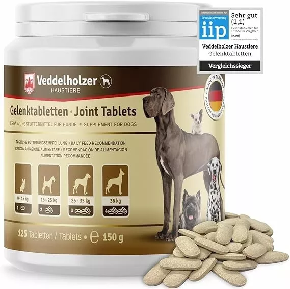 TESTSIEGER Gelenktabletten Hunde mit MSM Grünlippmuschel Pulver Omega 3 Gelenk A